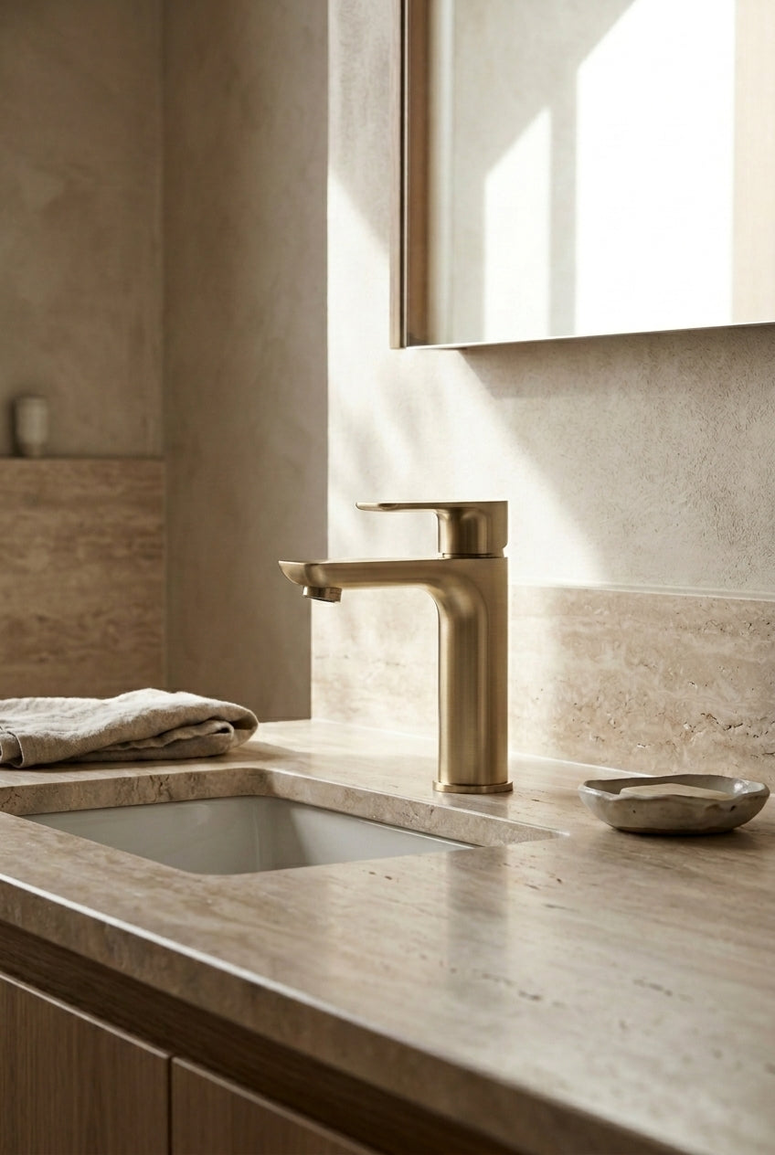 Montague Basin Mixer in Brushed Brass