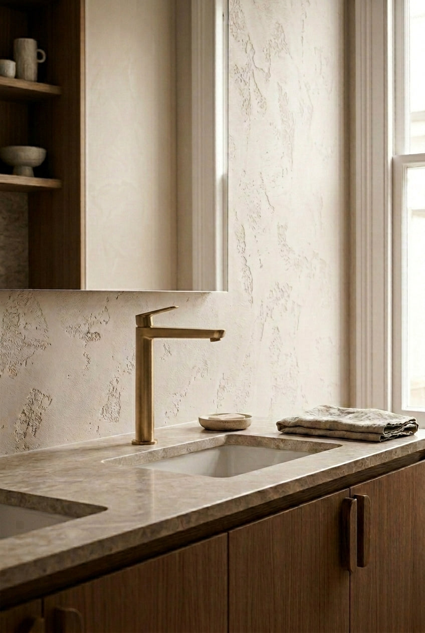 Montague Tall Basin Mixer in Brushed Brass