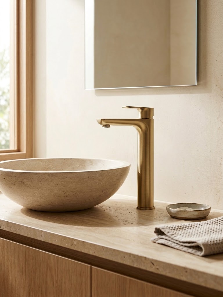 Montague Tall Basin Mixer in Brushed Brass