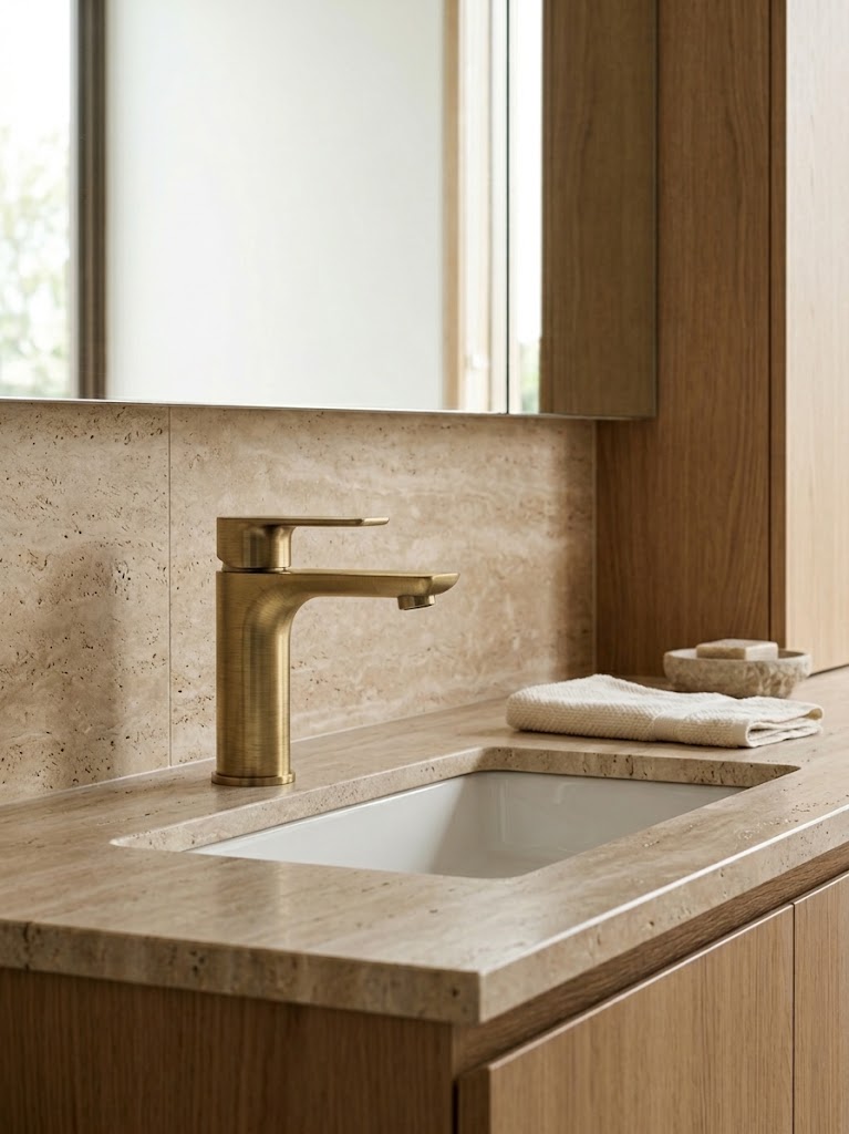Montague Short Basin Mixer in Brushed Brass