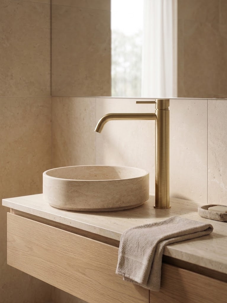 Montague Tall Basin Mixer MC-BM-006 in Brushed Brass
