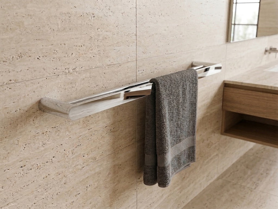 Montague double towel rail in Chrome